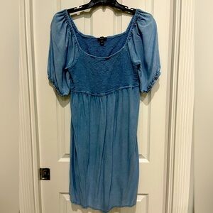 Jean bubble sleeve dress